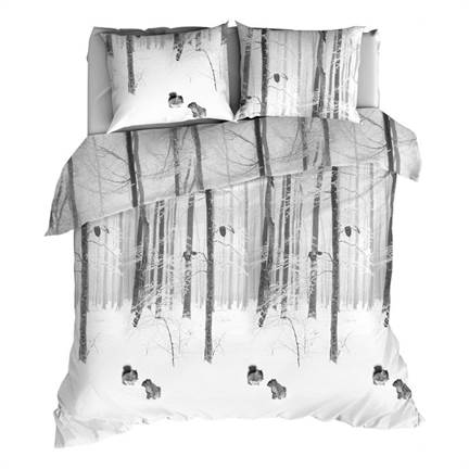 Romanette Forêt Enneigée housse de couette en flanelle