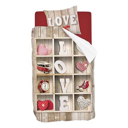 Snoozing Love housse de couette en flanelle