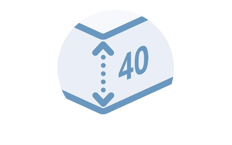 Jusqu'à 40 cm