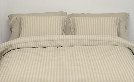 Housse de couette unie avec rayures jacquard
