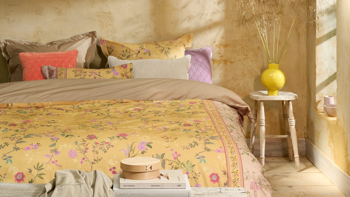 Housse de couette jaune