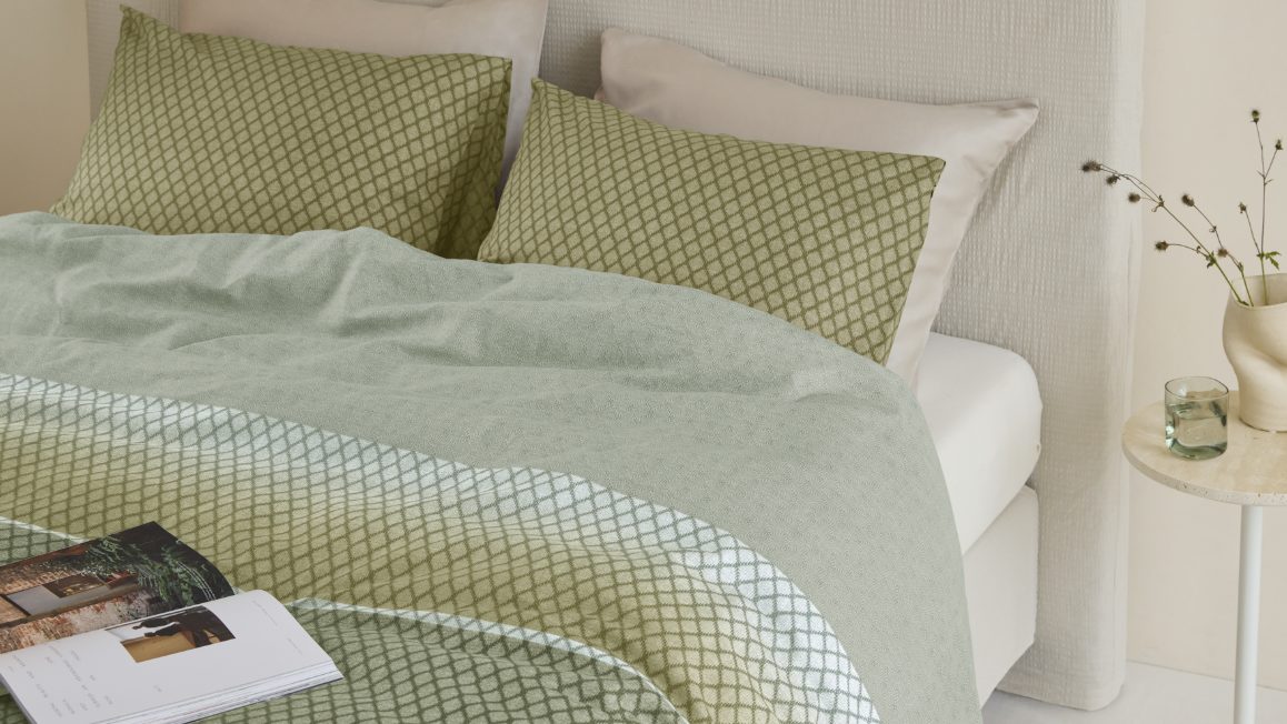 Housse de couette verte