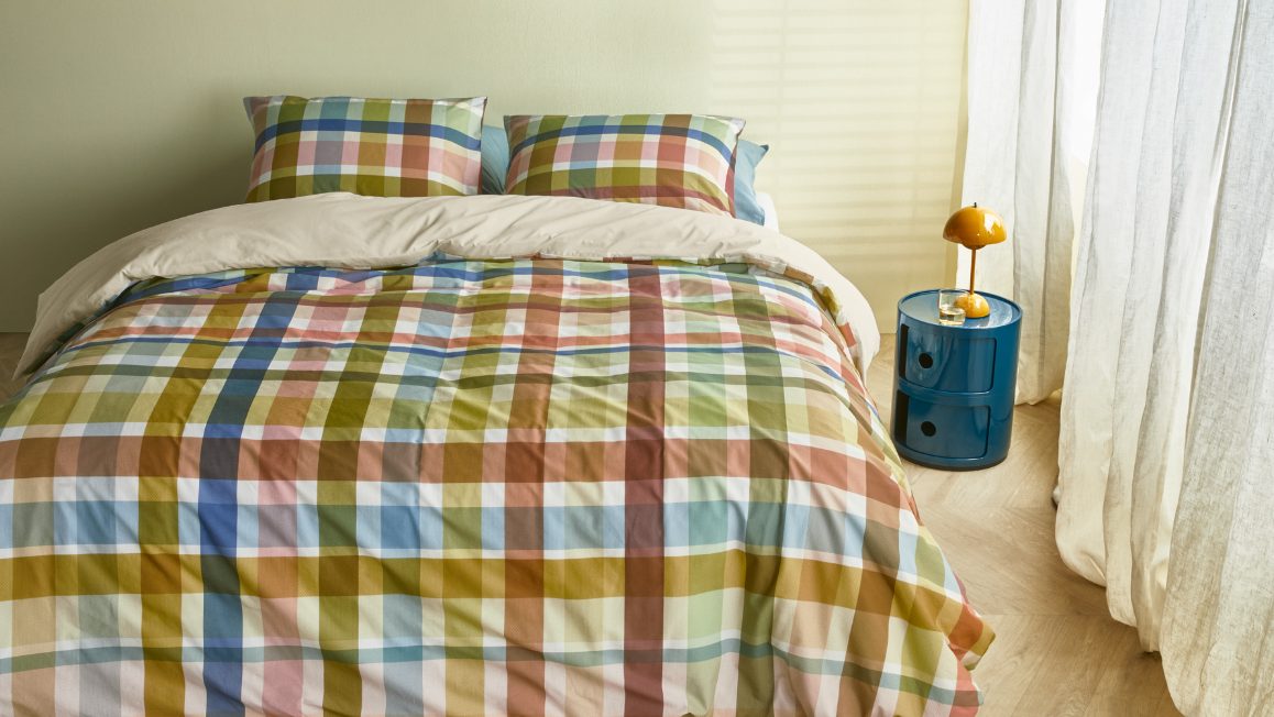 Housse de couette carreaux