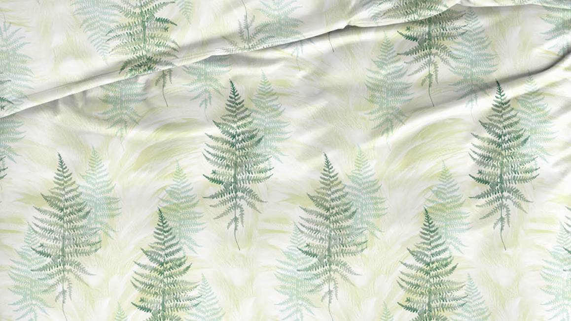 Satin d'Or Felci housse de couette vert