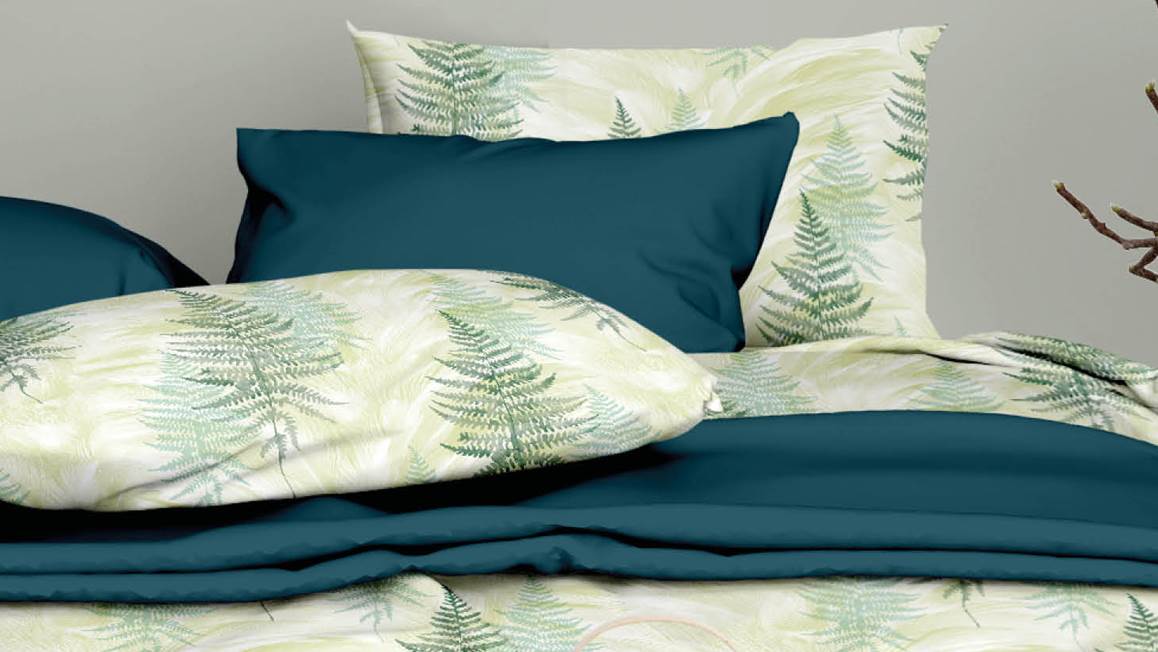 Satin d'Or Felci housse de couette vert