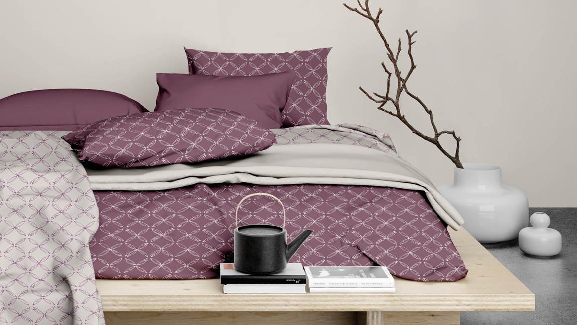 Satin d'Or Curling housse de couette vieux rose