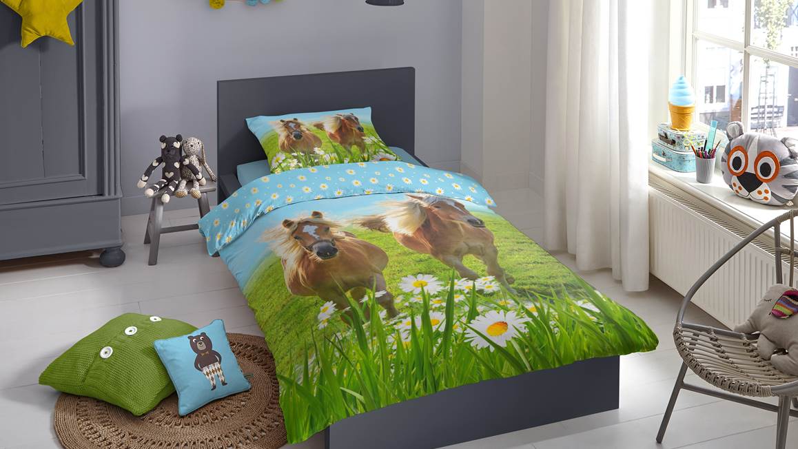 Good Morning Chevaux housse de couette multicolore