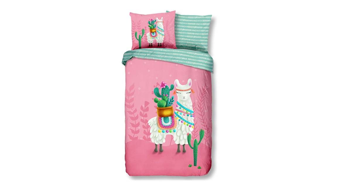 Good Morning Lalama housse de couette rose