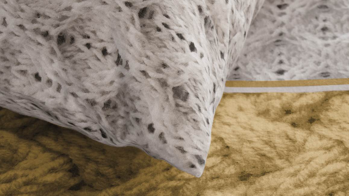 Snoozing Cardiff housse de couette en flanelle ocre