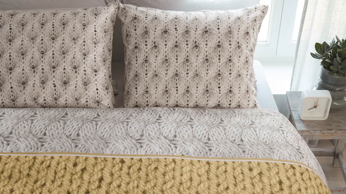 Snoozing Cardiff housse de couette en flanelle ocre
