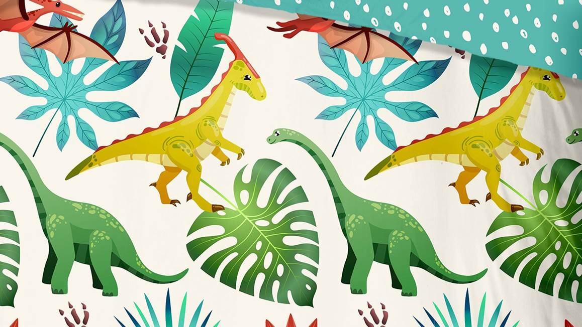 Good Morning Dinos housse de couette multicolore