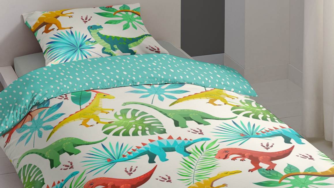 Good Morning Dinos housse de couette multicolore