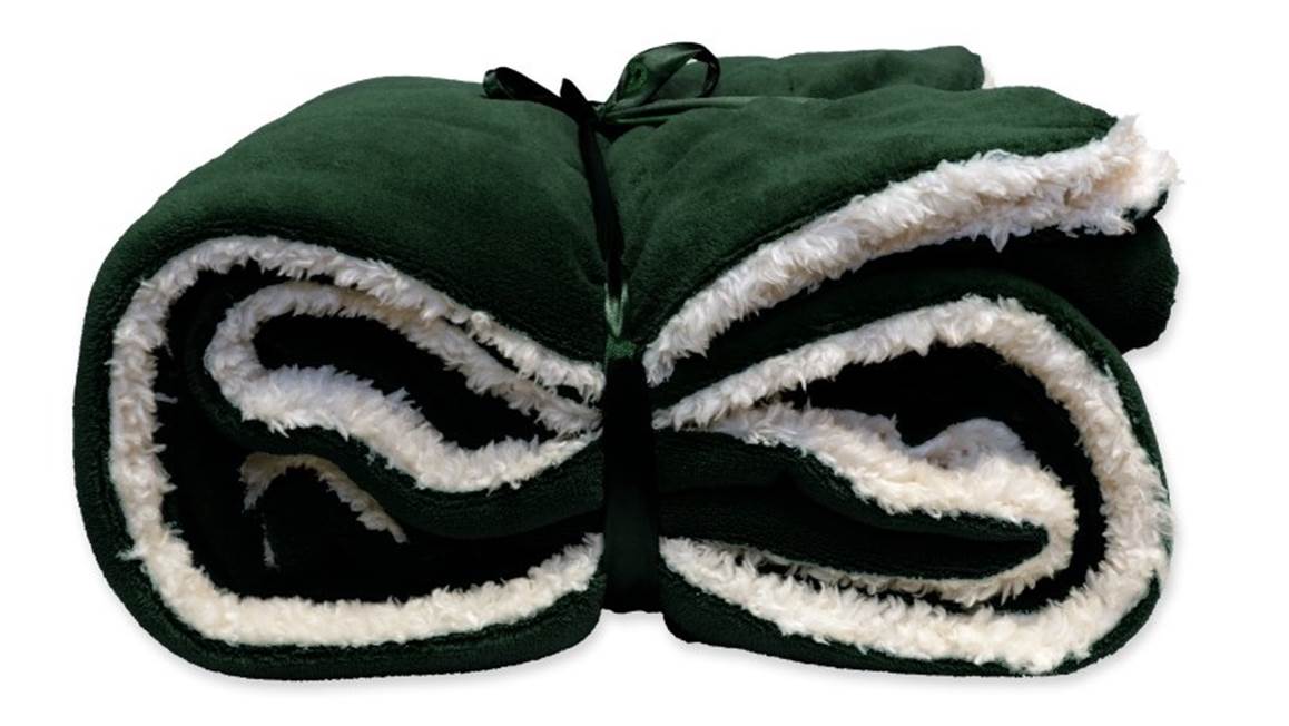 Unique Living Lars plaid polaire vert foncé