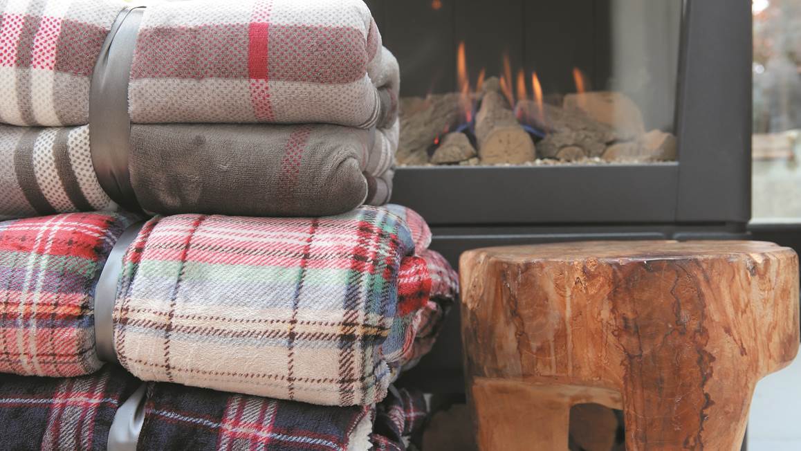 Unique Living Larsson plaid polaire sable
