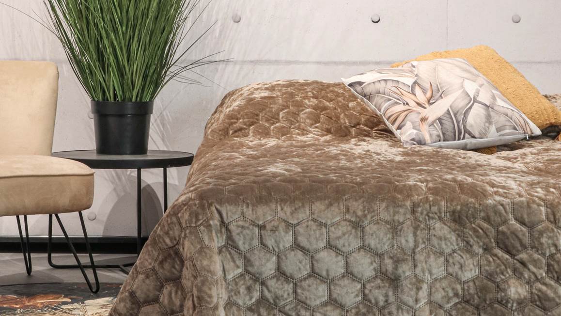 Unique Living Peggy couvre-lit taupe