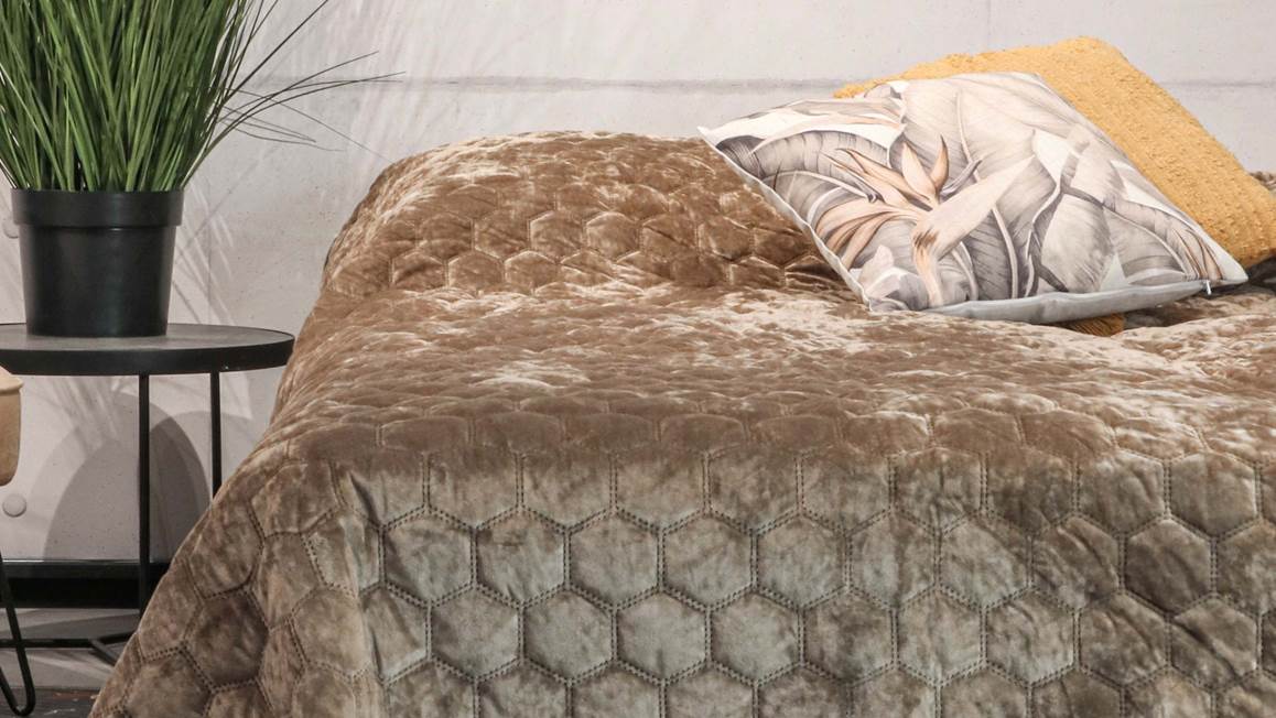 Unique Living Peggy couvre-lit taupe
