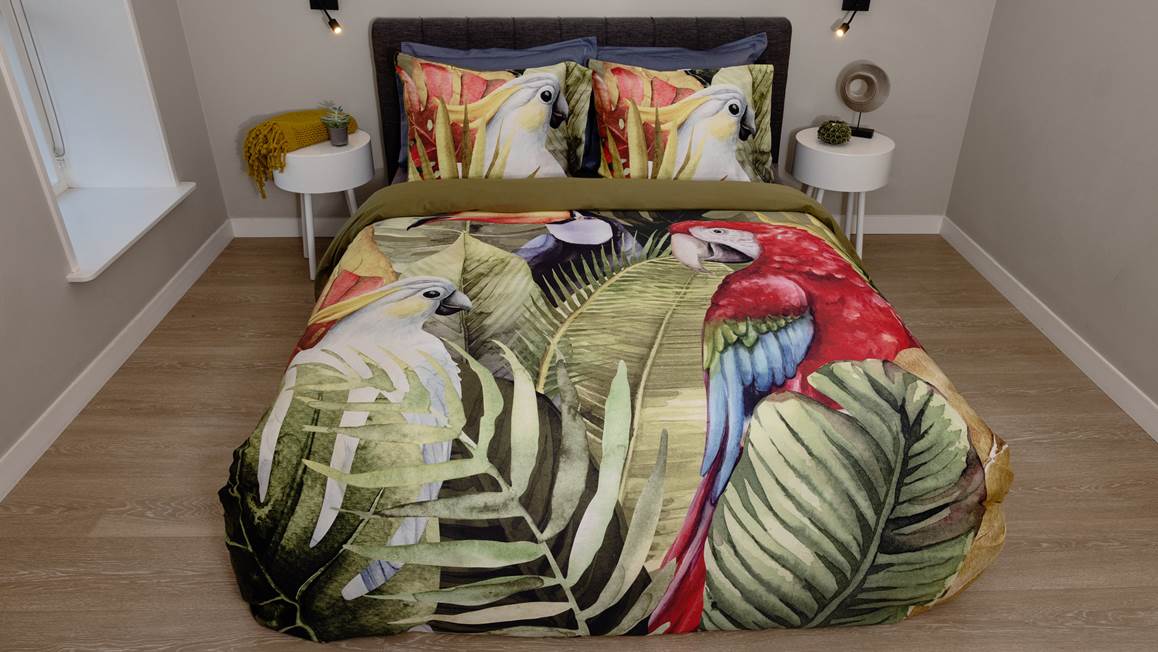Snoozing Macaw housse de couette multicolore