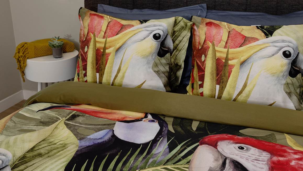 Snoozing Macaw housse de couette multicolore