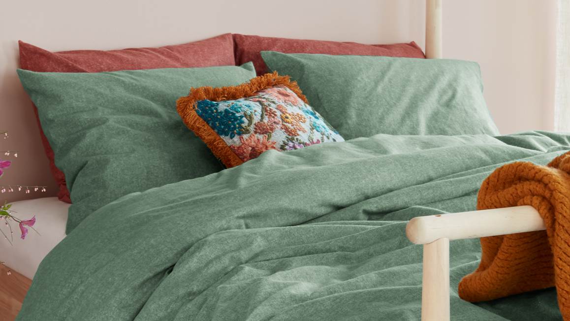 Beddinghouse Frost housse de couette en flanelle vert gris
