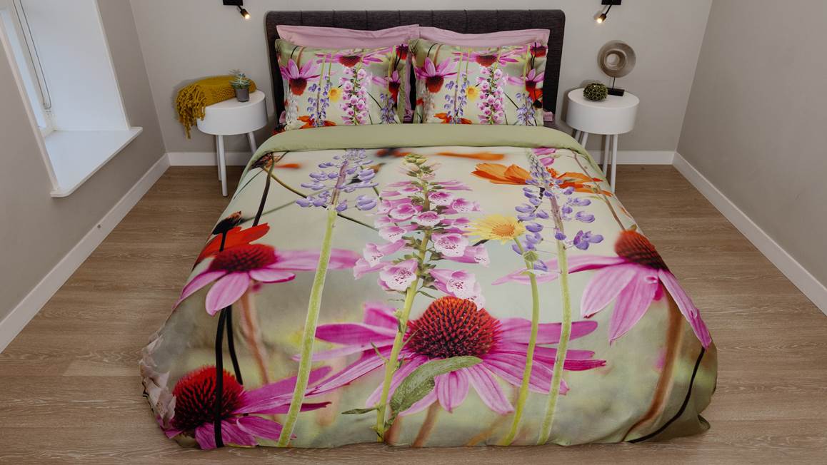 Snoozing Digitale housse de couette en flanelle vert