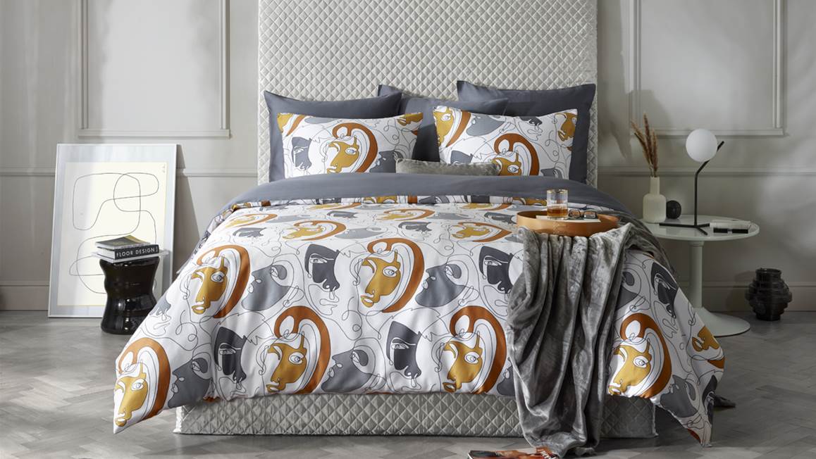 De Witte Lietaer Anastasia housse de couette jaune curry