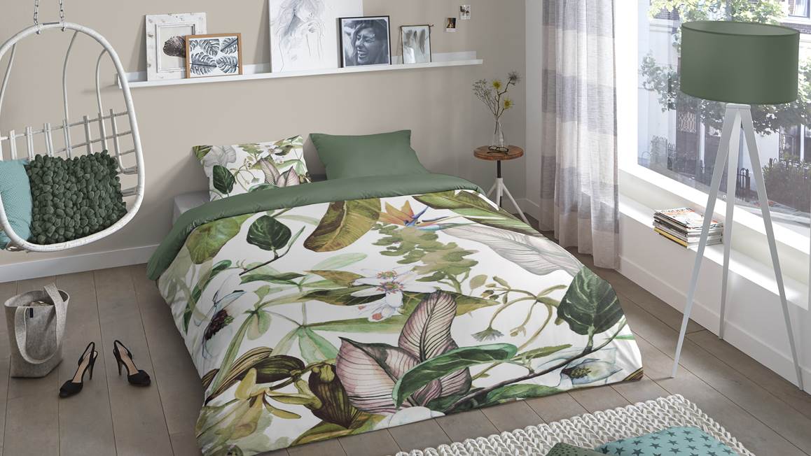 Good Morning Feuilles housse de couette en flanelle