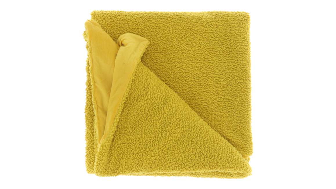 Unique Living Romie plaid polaire jaune bambou