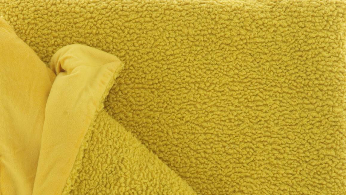 Unique Living Romie plaid polaire jaune bambou