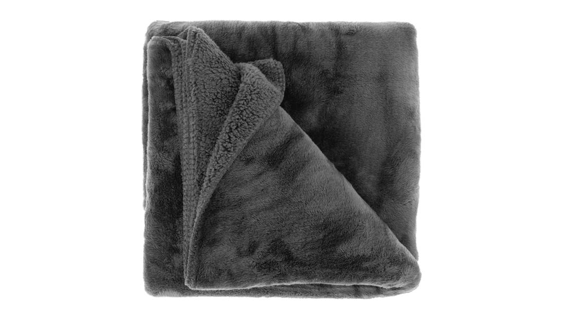 Unique Living Torvah plaid polaire gris foncé