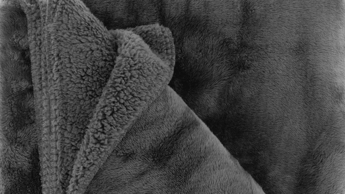 Unique Living Torvah plaid polaire gris foncé