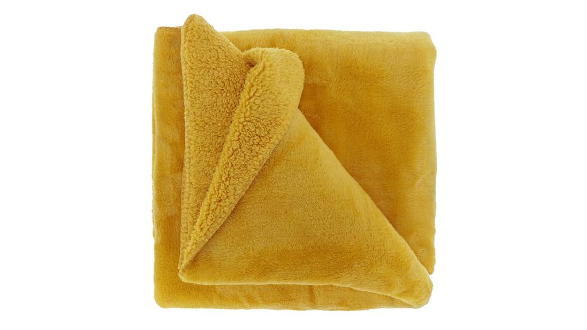 Unique Living Torvah plaid polaire jaune bambou