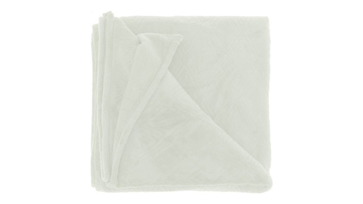 Unique Living Aube plaid polaire blanc de lait