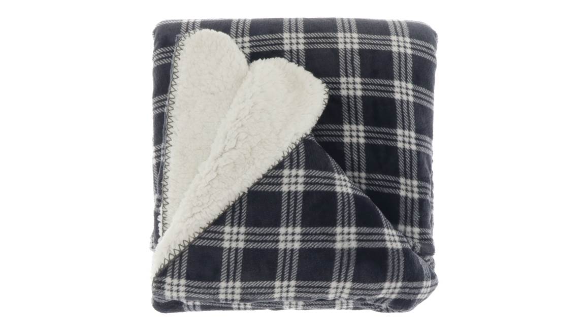 Unique Living Téo plaid polaire vert gris