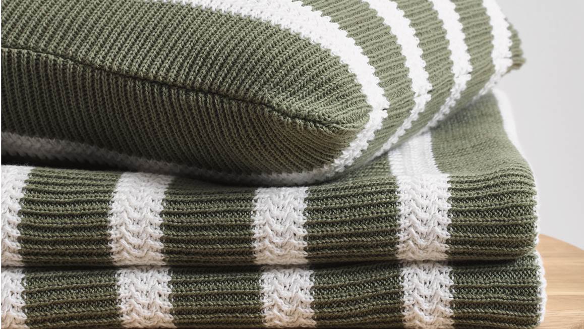 Marc O'Polo Maille Côtelée plaid vert jardin