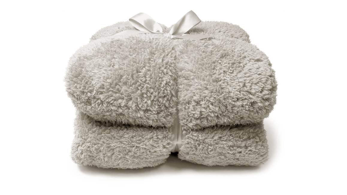 Unique Living Teddy plaid polaire gris plume