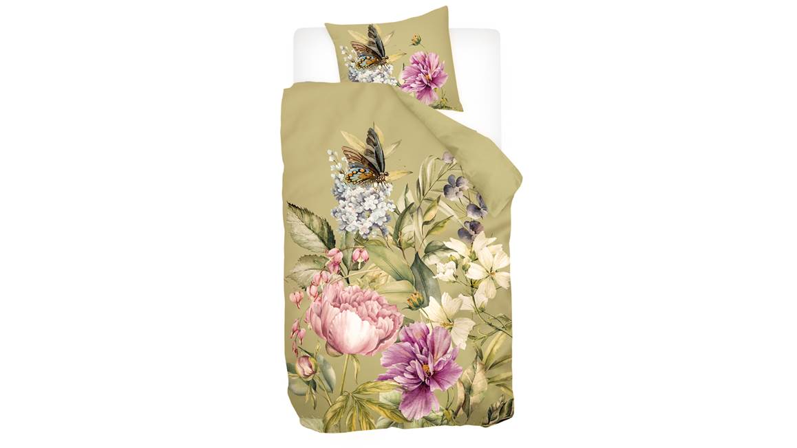 Snoozing Verdure Fleurie housse de couette vert