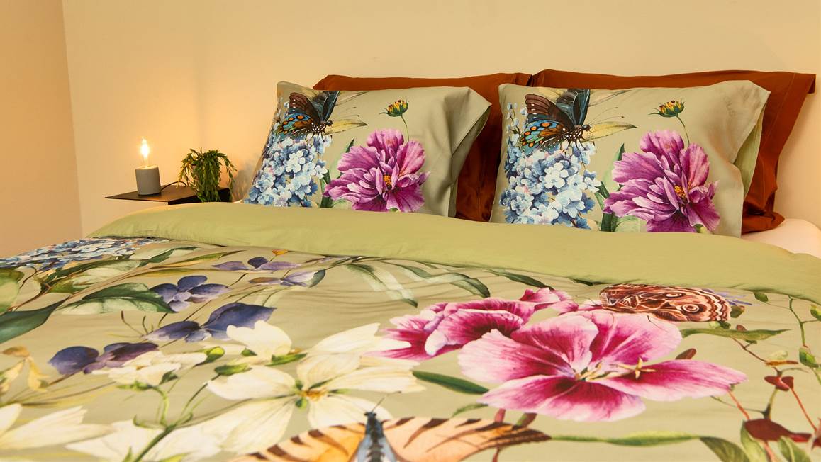 Snoozing Verdure Fleurie housse de couette vert