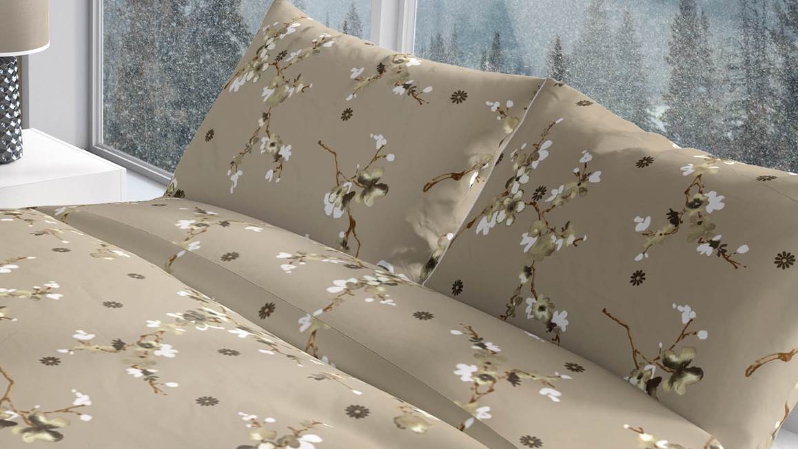 Romanette Hiver Fleuri housse de couette en flanelle