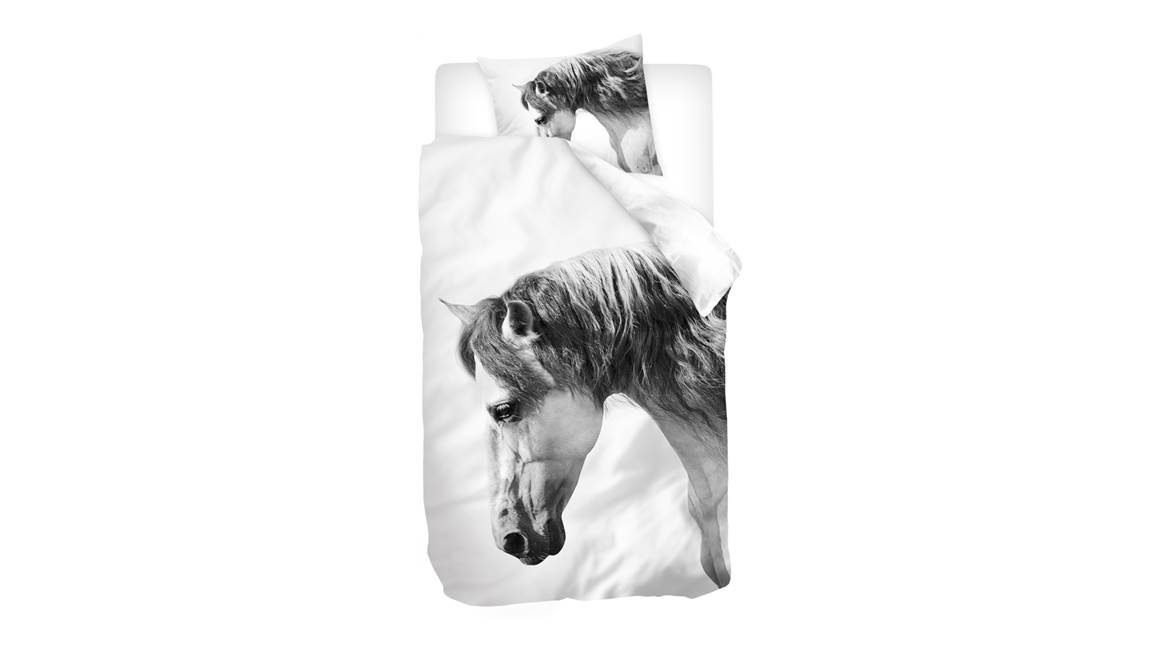Snoozing Cheval Blanc housse de couette en flanelle blanc