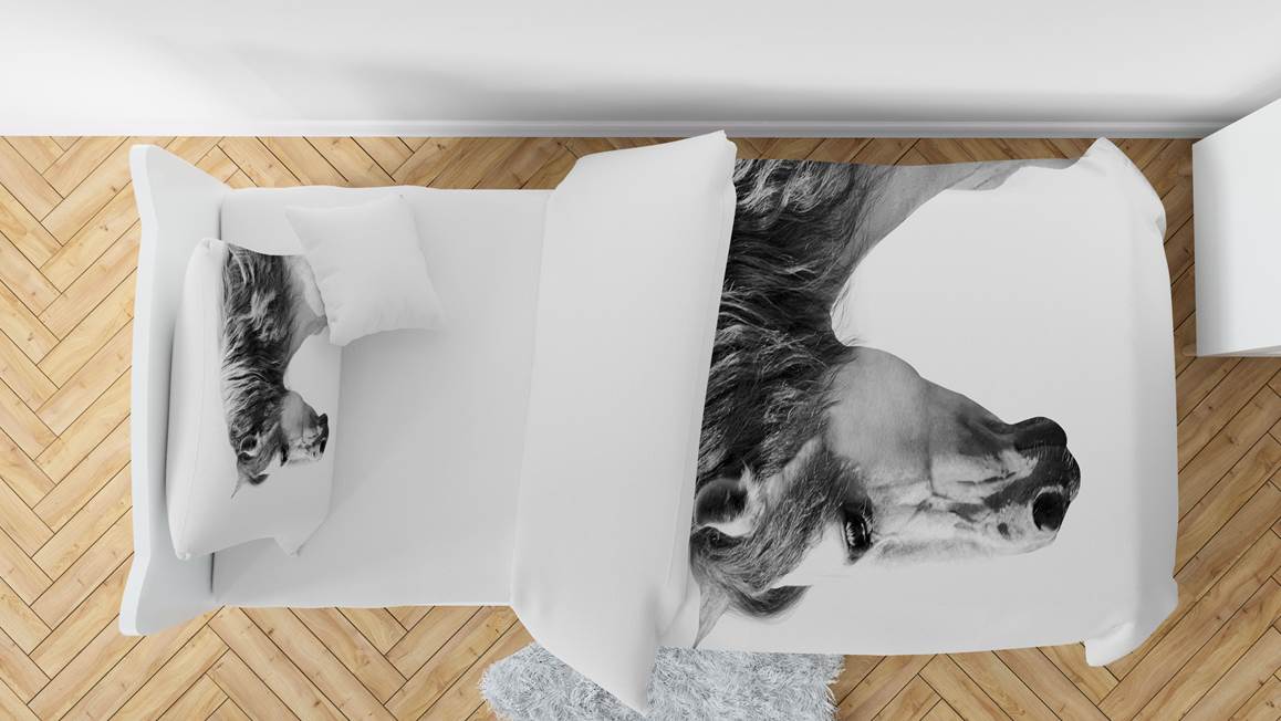 Snoozing Cheval Blanc housse de couette en flanelle blanc