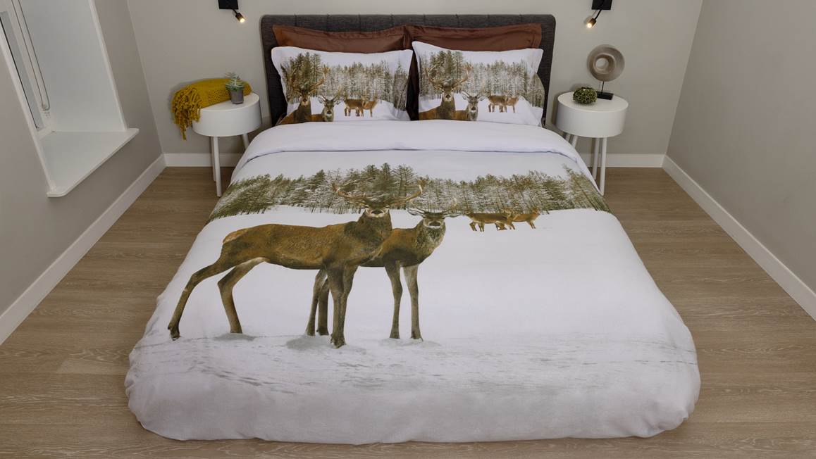 Snoozing Pays d’Hiver housse de couette en flanelle