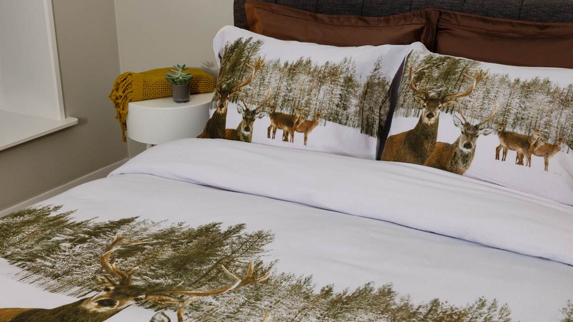 Snoozing Pays d’Hiver housse de couette en flanelle