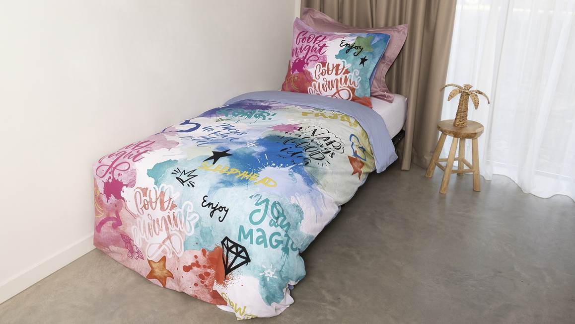 Snoozing Rêves Graffiti housse de couette multicolore