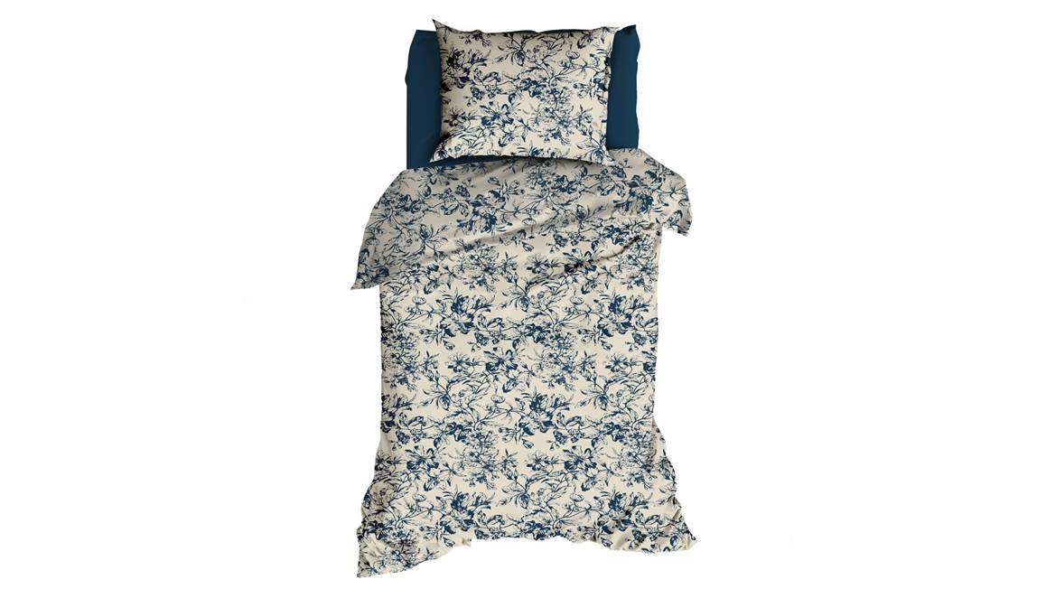 Satin d'Or Guirlande housse de couette bleu marine