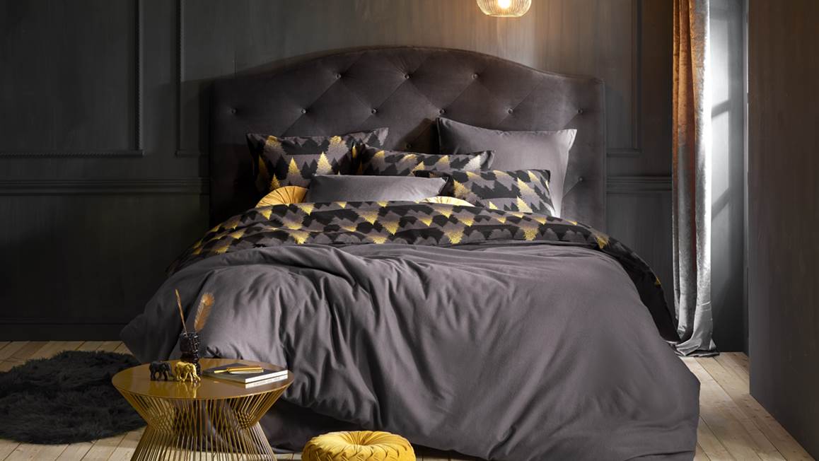De Witte Lietaer Eve housse de couette en flanelle ocre