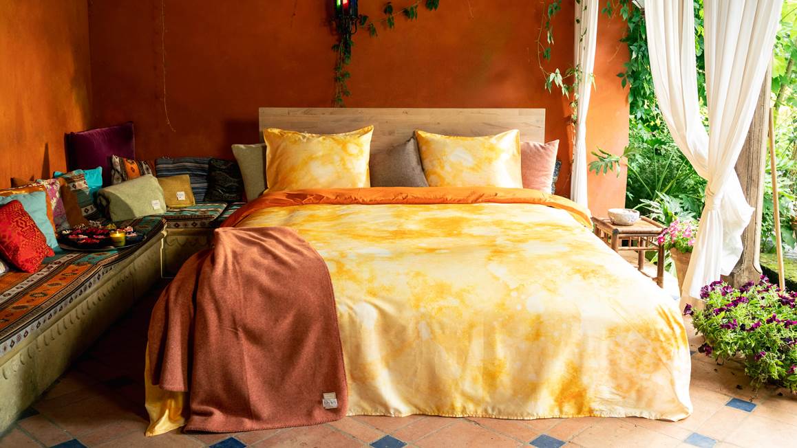 Kayori Reiko housse de couette jaune ocre