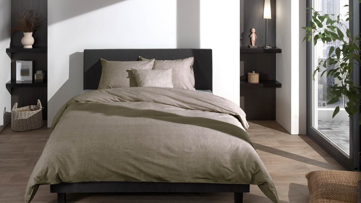 Zohome Lino housse de couette taupe