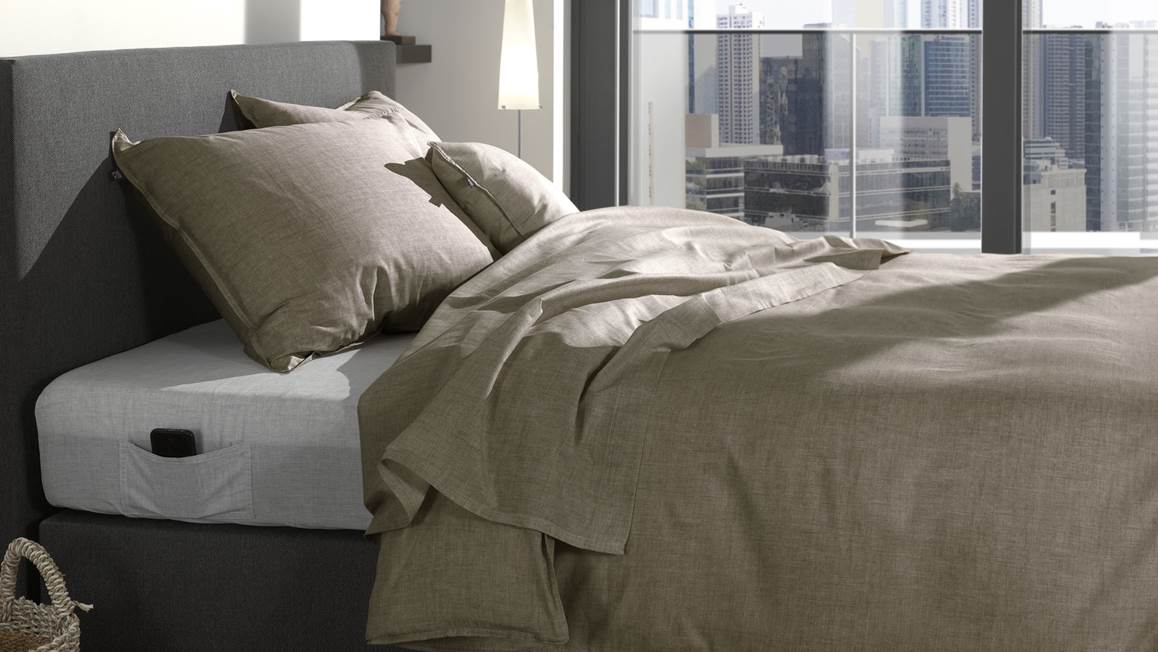 Zohome Lino housse de couette taupe