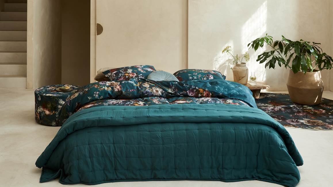 Essenza Ruth couvre-lit turquoise