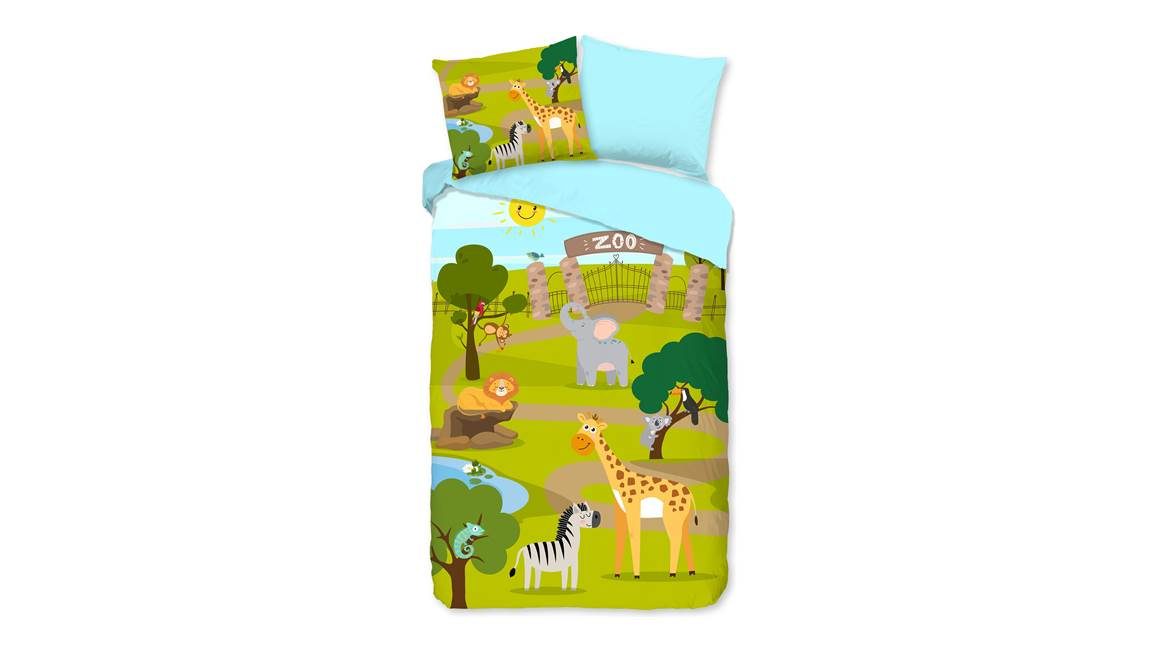Good Morning Journée au Zoo housse de couette multicolore